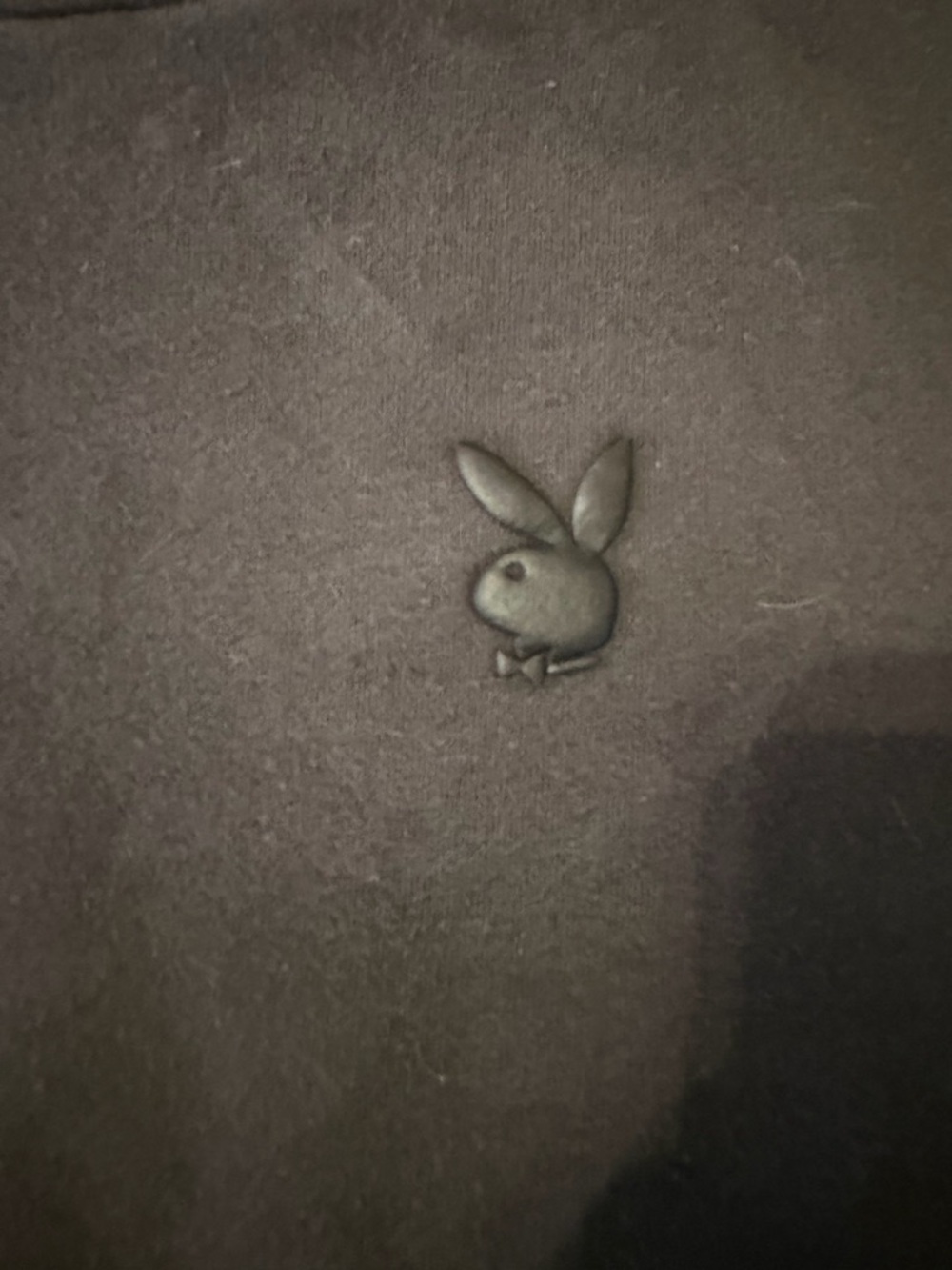PLAYBOY Black Embossed Bunny Logo Crew